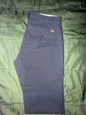 Dockers Navy Blue Men's Chinos with Contrast Logo